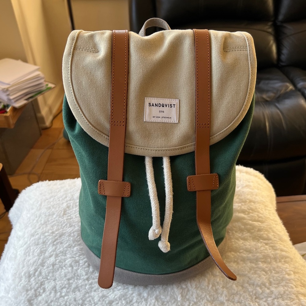 SANDQVIST Mini Stig Backpack Multi Sage/Forest Green/Grey